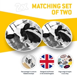 Awesome Vinyl Stickers (Set of 2) 7.5cm (bw) - Baby Calf Cow Farm Animal Fun Decals for Laptops,Tablets,Luggage,Scrap Booking,Fridges #35582