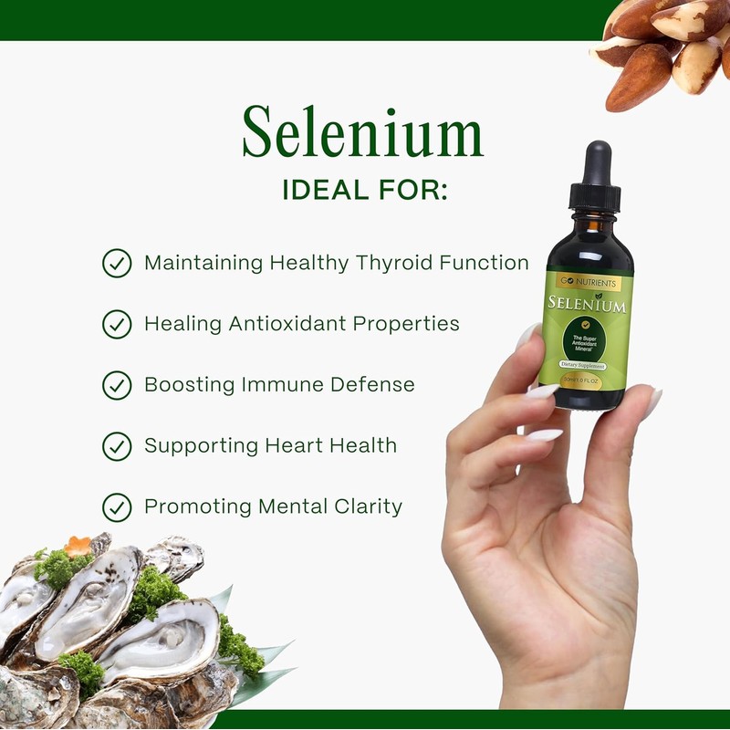 Go Nutrients Selenium Liquid Drops ??? 200mcg Selenomethionine for Men