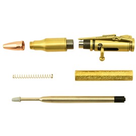 Penn State Industries PKCP8040 Bolt Action 30 Cal Ballpoint Pen Kit Woodturning Project (5, Antique Brass)