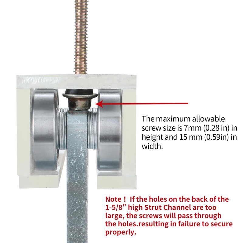 Fuperoo 4-Wheel Trolley Assembly Rollers.Strut Channel Rollers Trolley.for use with