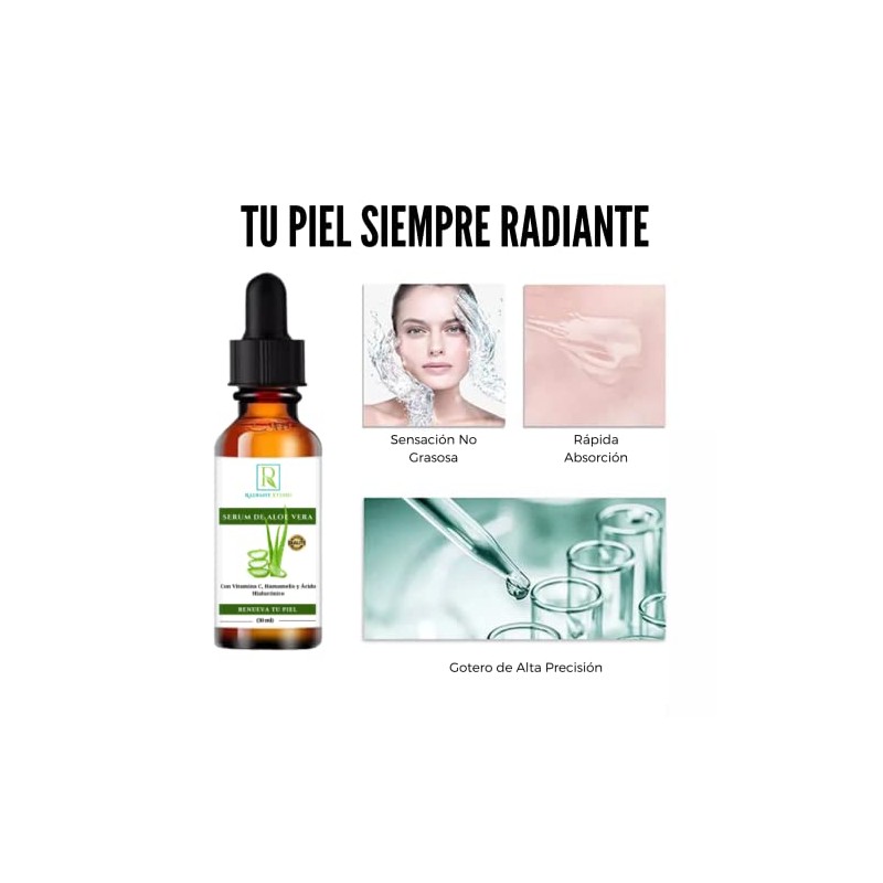 SERUM DE ALOE VERA CON VITAMINA C, HAMAMELISY ACIDO HIALURÓNICO