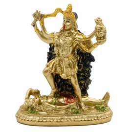 Antique Gold Hindu God Kali Statue – Indian Idol Murti Pooja Item Kali Maa Figurine Home Temple Mandir Decor Religion Puja Decoration Item