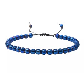 Amazing Gemstones Blue Hematite Anklet (Without Knot) - 6mm Bead Anklet