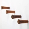 4 Packs Wooden Coat Hooks Wall Mounted Single Wooden Hangers