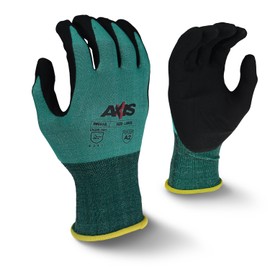 Radians RWG533M Axis Cut Protection Level A2 Foam Nitrile Coated Gloves, Pair, Medium (Pack of 12), Green