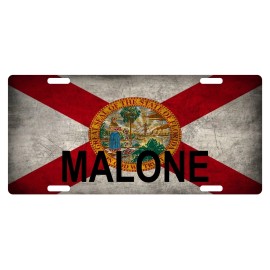 Fast Service Designs Florida State Flag License Plate Metal Sunshine Malone