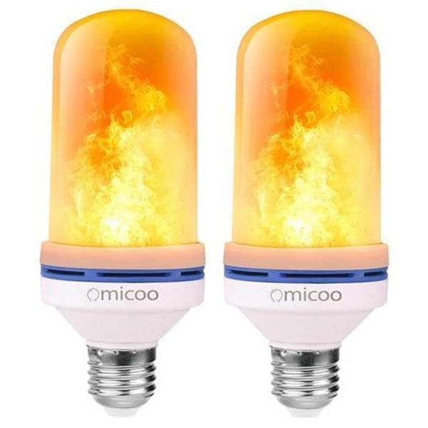Omicoo 2x Omicoo E26 E27 LED Flame Effect Fire Bulb
