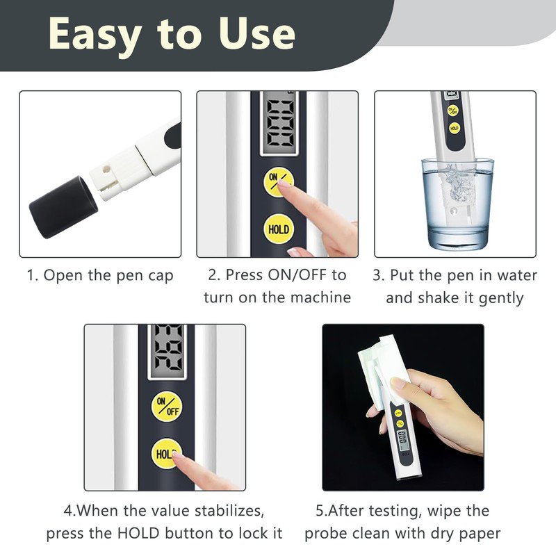 TDS Meter, TDS Meter Digital Water Quality Tester with 0-9990