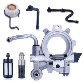 Mtanlo Ölpumpe Ölfilter für Stihl 044 MS440 MS360 MS361 Kettensäge, Ölpumpe mit Schneckengetriebe, Set Benzinfilter, ersetzt 1128 640 3205