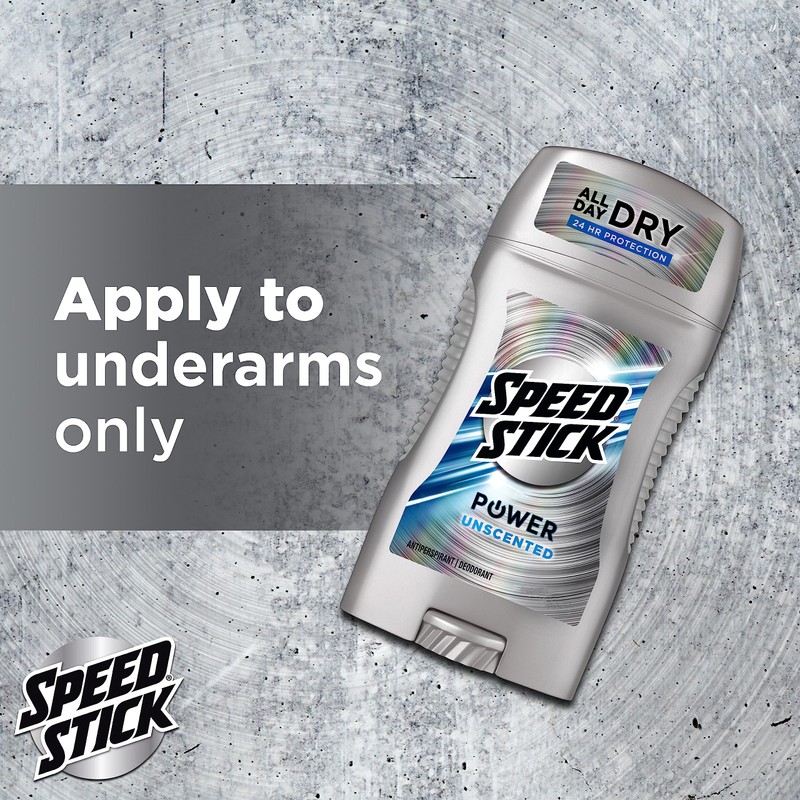 Speed Stick Men's Antiperspirant Deodorant, Unscented, 3 Ounce, 4 Pack