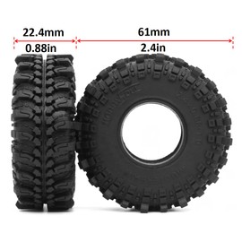 HOBBYSOUL 1.0 Mud Tires 61 * 22.4mm Super Soft Sticky 1.0 Crawler Tires for RC 1/18 TRX4M 1/24 AX24 SCX24 FCX24 Upgrade