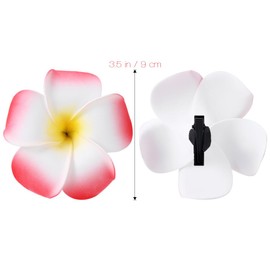 FRCOLOR Plumeria Hair Clips 3.5 Inch Hibiscus Flower Hawaiian Headpiece Hair Accessories for Beach Luau Party Wedding Women and Girls 12 Pieces