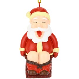 Tree Buddees Chimney Present Funny Santa Pooping Christmas Ornament