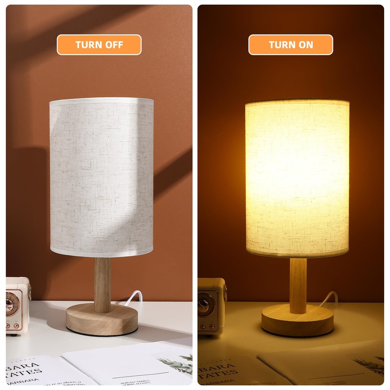 TOVINANNA Fabric Drum Lampshade, Cylindrical Desk Lamp Shade, Linen Bedside