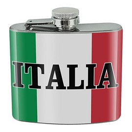 Italia Italy Italian Flag Stainless Steel 5oz Hip Drink Kidney Flask