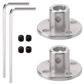 2 Pack 6mm Flange Coupling Connector, Rigid Guide Steel Model Coupler Accessory, Shaft Axis Fittings for DIY RC Model Motors, High Hardness Coupling Connector-Silver. (2 pcs 6mm)
