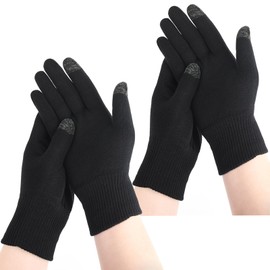 DONFRI 2 Pairs Cotton Gloves, Sleep Gloves, Rough Hand Care, Smartphone Compatible, Men's, Night, Chirmushiri, Atopic, Recommended for Sleeping (Black, L)