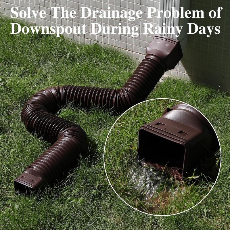 Gutterlix 4 Pack Flexible Gutter Downspout Extensions Extendable from 21"