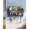 CHOEZON Hanging Pot Rack, Pot Rack Wall Mounted, 2-Tier Kitchen