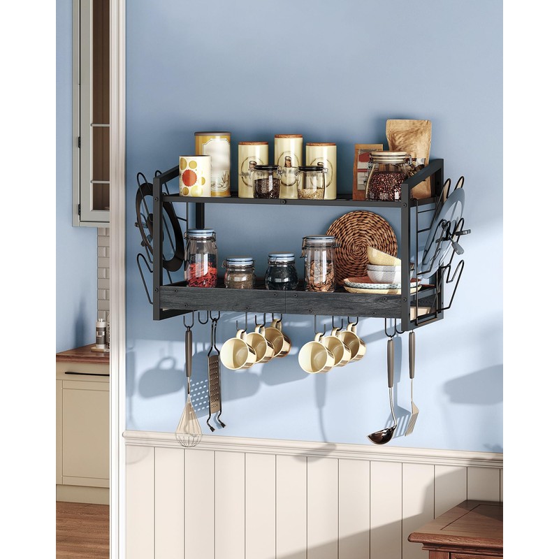 CHOEZON Hanging Pot Rack, Pot Rack Wall Mounted, 2-Tier Kitchen
