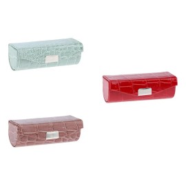 3x Lipstick Case Verde Grisáceo Y Marrón Y Rojo