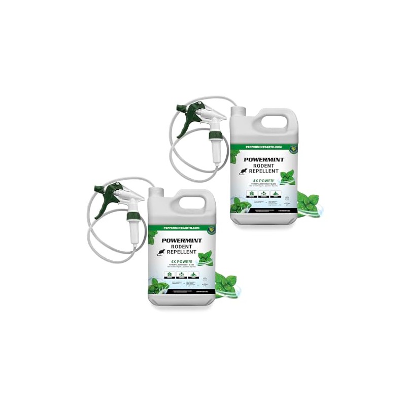 Powermint 1 Gallon Peppermint Oil Rodent Repellent Spray 2-Pack