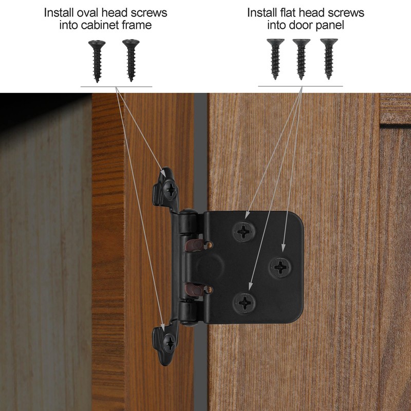 Vallecloud 10 Pack (5 Pair) Matte Black Self Closing Cabinet