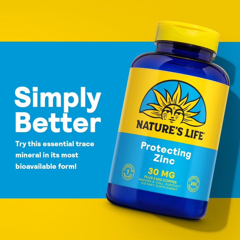 Nature's Life Zinc Picolinate 30mg Plus 2mg of Copper -