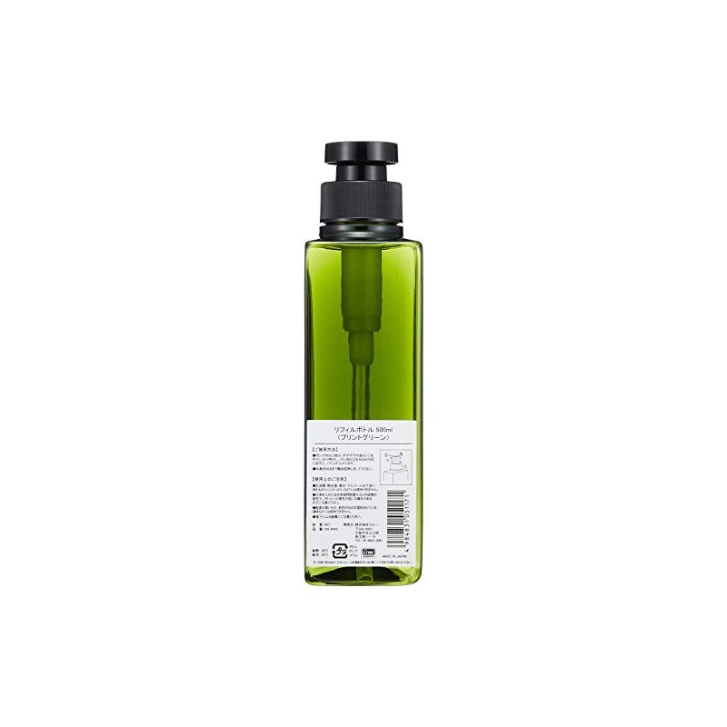 Refill Bottle, 16.9 fl oz (500 ml), Printed Green, Shampoo,