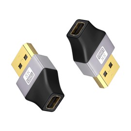 Duttek 8K DisplayPort to Mini DisplayPort Adapter, Displayport Male to Mini Displayport Female Adapter, Display Port 1.4 Adapter 8K@60Hz UHD Video for Laptop, PC, Monitor, TV 2Pack