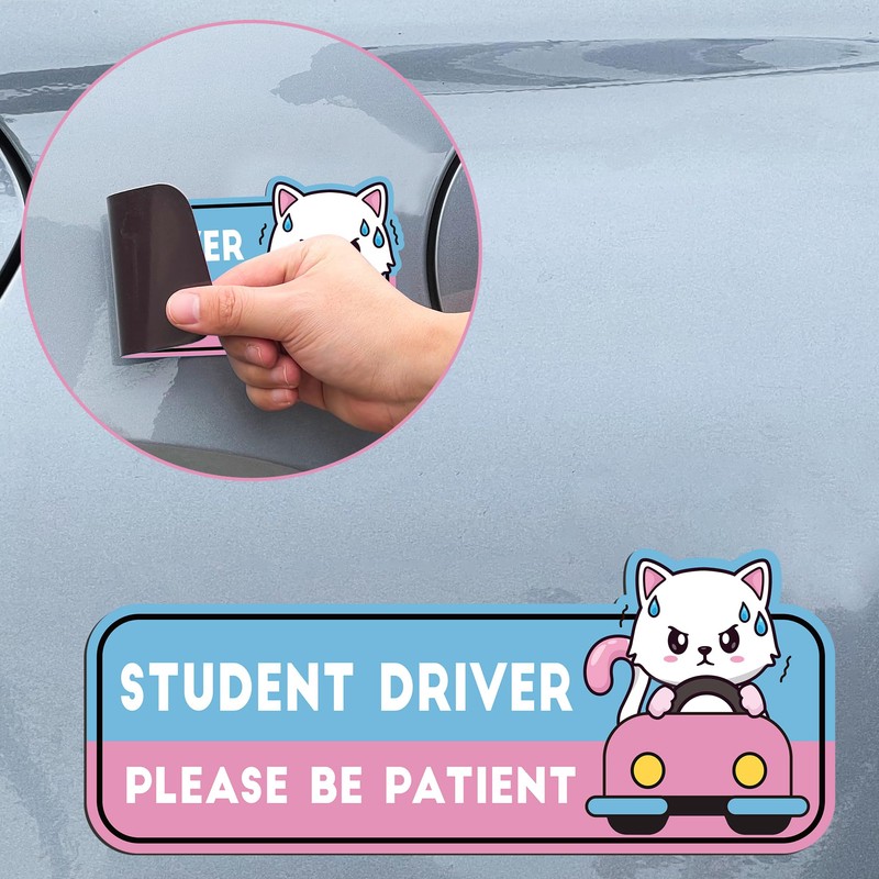 CNhoqc New Driver Car Magnet - 4pcs Cute Nervous Cat