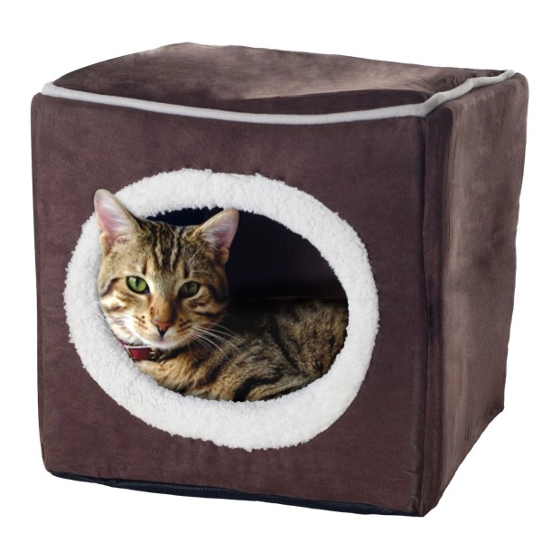 PETMAKER Dark Brown Small Pet Bed Cozy Rabbit Cat Tent