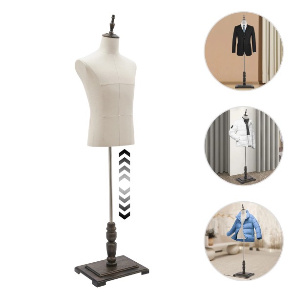 Beige Male Mannequin Model Half-length Model Mannequin Dress Form with