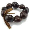 BlueRica Kukui Nut Lei Necklace & Bracelet Set (Brown)