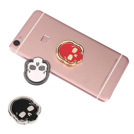 3 Packs Skull Shape Phone Ring Holder in 3 Colors, DaKuan 180° Adjustable Metal Stand Finger Grip Kickstand (Black, White, Red)