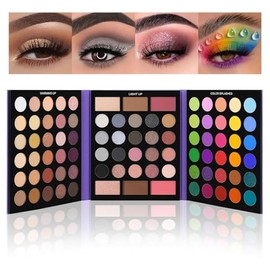 UCANBE- Paleta de sombras de ojos Pretty All Set Pro, kit de maquillaje de 86 colores, sombras de ojos mate y brillantes, iluminadores, contenido     