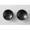 (Temperature Design) Round Pottery Warmth Kabuki® Black Flat Cup Set,