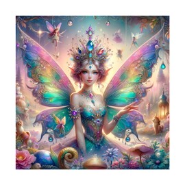 JATOK Diamond Painting Adults, Fairy Elf 5D DIY Diamond Painting Pictures Adults, Diamond Art DIY Diamond Art Painting Embroidery Cross Stitch Pictures Home Wall Decor, Without Frame