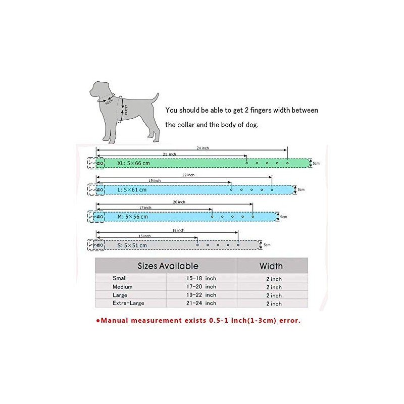 haoyueer Sharp Studded Dog Collar 2 Inch Wide Stylish Leather