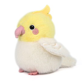 4.7 inches Cockatiel Plush Realistic Yellow Bird Stuffed Animal Cute Plush Toy Bird Bag Pendant Christmas Birthday Valentine's Day Gift for Friends Kids