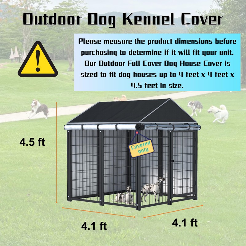 Dog Kennel Fully Enclosed Cover，Full Coverage Kennel Cover Made of