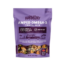 Diamond of California Harmony Amped Omega-3 Trail Mix with Mixed Nuts, Dried Fruit, Diamond of California Himalayan Pink Salt Walnuts, and Seeds, 10 oz, 1 Unit