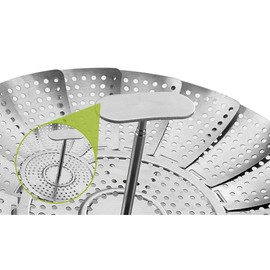 Stainless Steel Collapsible Steamer Basket - 9" Insert for Pots With Stainless Steel Handle