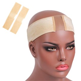 CUYEOIG Comfortable and Invisible Lace Wig Headband with Velvet Magic Tape, Provides Secure Hold, Suitable for Daily Wear and Special Occasions (Brown)
