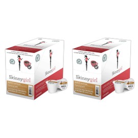 Skinnygirl Flavored Coffee Pods, Salted Caramel, Medium Roast Coffee in Single Serve Pods for Keurig K Cups Brewers, 24 Count Per Box, 2 Boxes