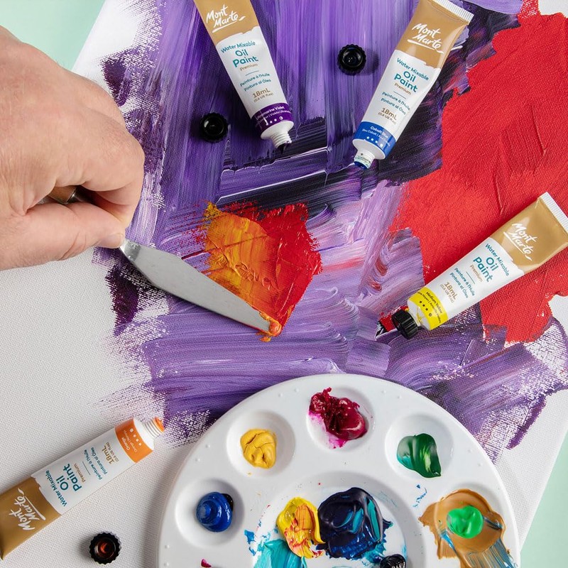 Mont Marte Water Mixable Oil Paint Intro 8-Pieces Set, 18