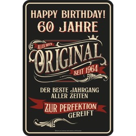 Decorative Tin Sign as a Gift for the 60th Birthday: 1964 The Best Year of All Times, 20 x 30 cm