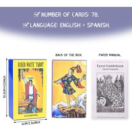 Slzhds Tarot Rider, Baraja de Tarot En Español, Tarot Rider Waite, Tarot Rider Cartas de Tarot, 78 Cartas, 22 Arcanos Mayores, 56 Arcanos Menores Ideal para Principiantes (Español)