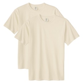 Comfort Colors Adult Heavyweight Short Sleeve Tee, Style G1717/G1745, Ivory (2-Pack), XX-Large