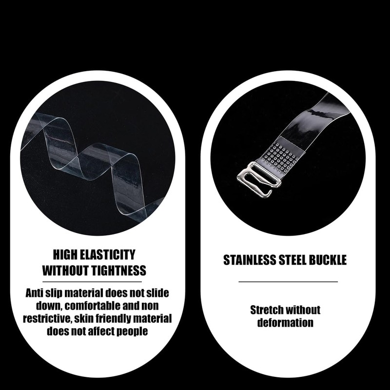 6 Pairs Invisible Transparent Bra Straps, Transparent Replacement Bra Straps,